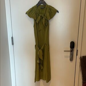Anthro Girls From Savoy Green Silk Dress